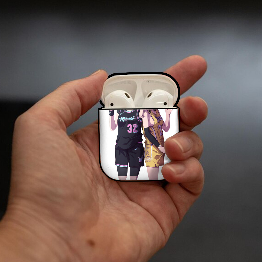 SLAM DUNK／スラムダンク AirPods 第2世代保護ケース ハードシェル ブラック 耐衝撃・防指紋・カラビナ付き