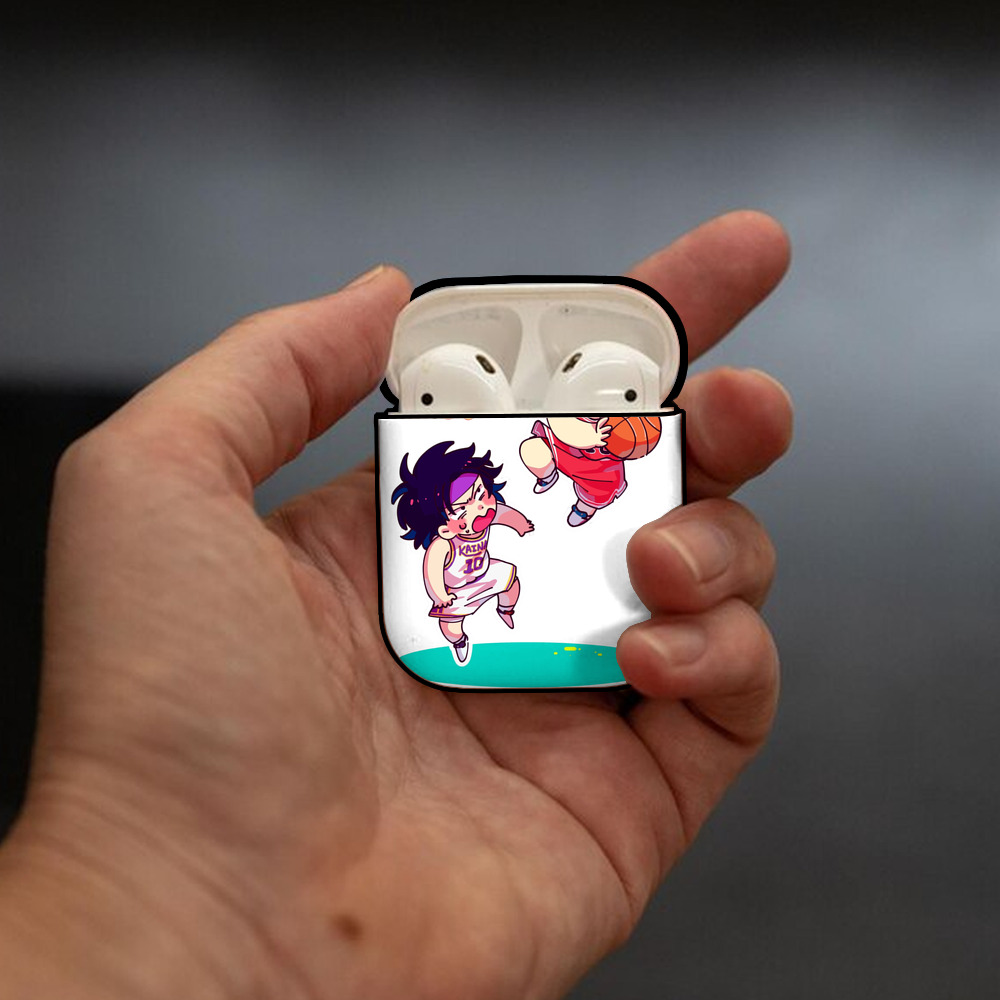 SLAM DUNK／スラムダンク AirPods 第2世代保護ケース ハードシェル ブラック 耐衝撃・防指紋・カラビナ付き