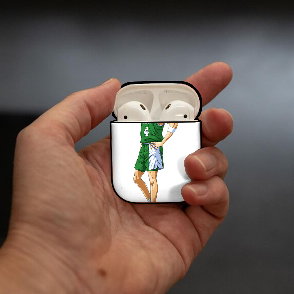 SLAM DUNK／スラムダンク AirPods 第2世代保護ケース ハードシェル ブラック 耐衝撃・防指紋・カラビナ付き