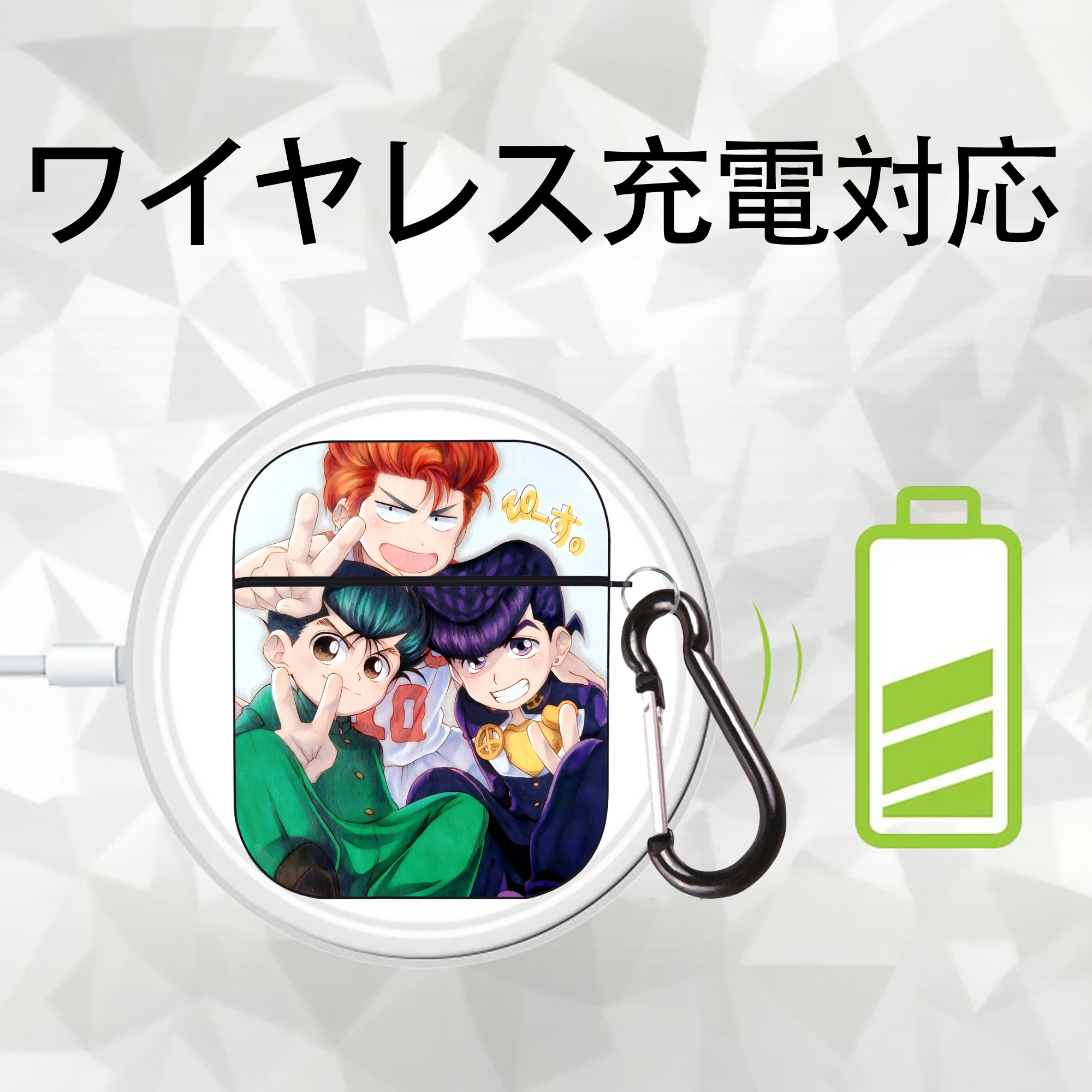SLAM DUNK／スラムダンク AirPods 第2世代保護ケース ハードシェル ブラック 耐衝撃・防指紋・カラビナ付き