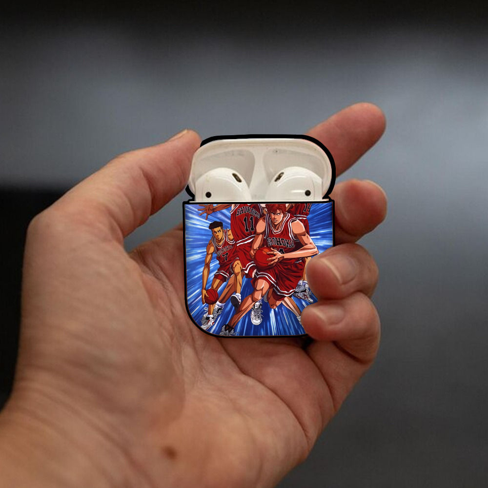 SLAM DUNK／スラムダンク AirPods 第2世代保護ケース ハードシェル ブラック 耐衝撃・防指紋・カラビナ付き