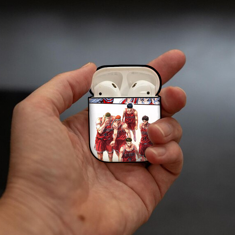 SLAM DUNK／スラムダンク AirPods 第2世代保護ケース ハードシェル ブラック 耐衝撃・防指紋・カラビナ付き