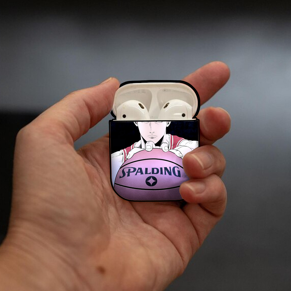 SLAM DUNK／スラムダンク AirPods 第2世代保護ケース ハードシェル ブラック 耐衝撃・防指紋・カラビナ付き