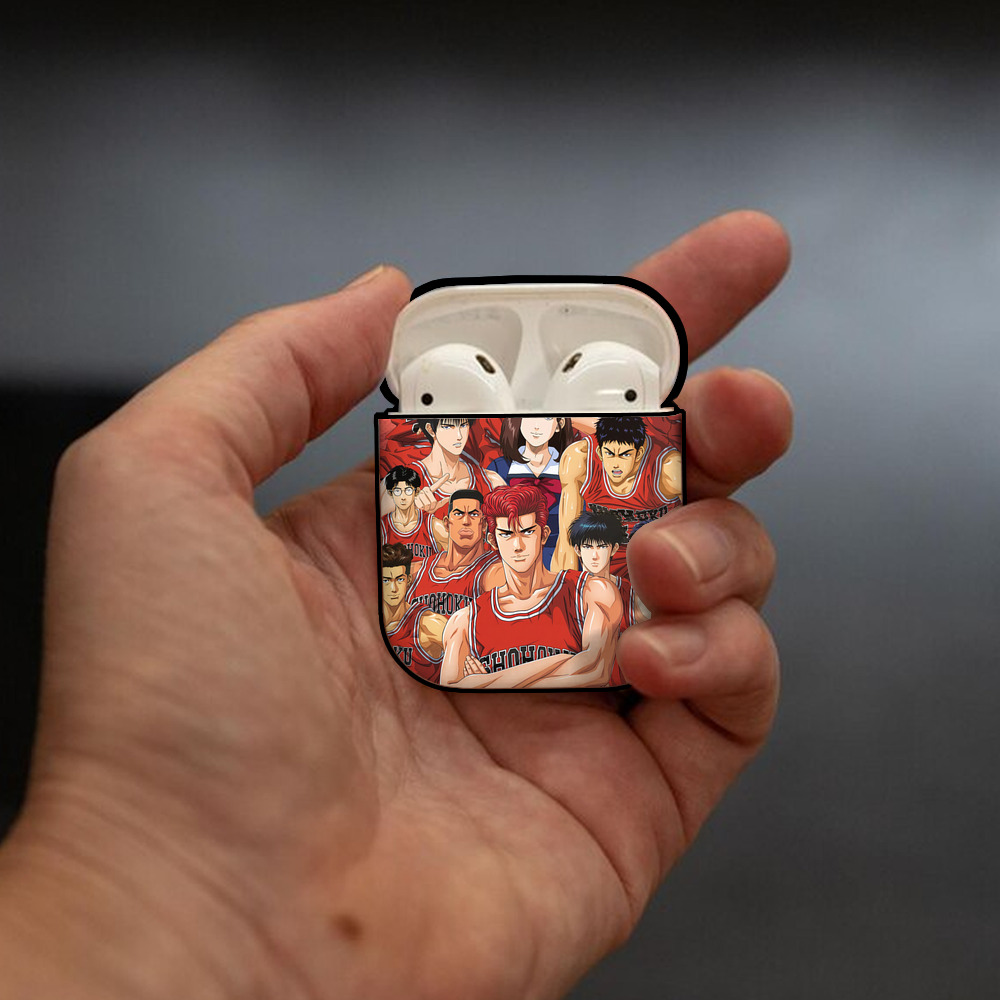 SLAM DUNK／スラムダンク AirPods 第2世代保護ケース ハードシェル ブラック 耐衝撃・防指紋・カラビナ付き