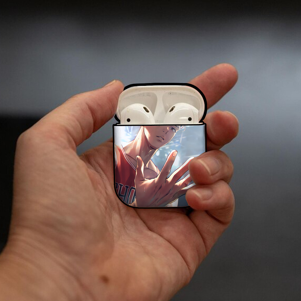 SLAM DUNK／スラムダンク AirPods 第2世代保護ケース ハードシェル ブラック 耐衝撃・防指紋・カラビナ付き