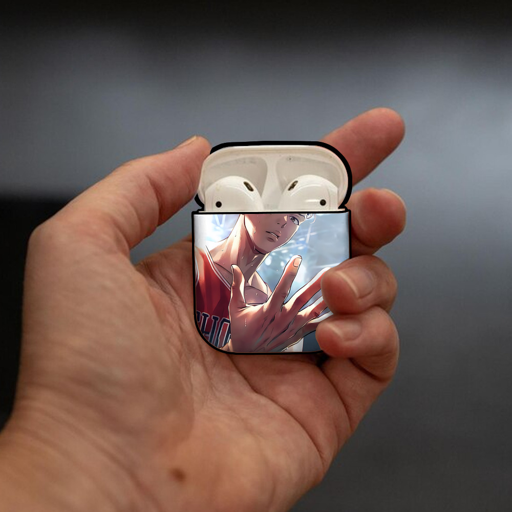 SLAM DUNK／スラムダンク AirPods 第2世代保護ケース ハードシェル ブラック 耐衝撃・防指紋・カラビナ付き