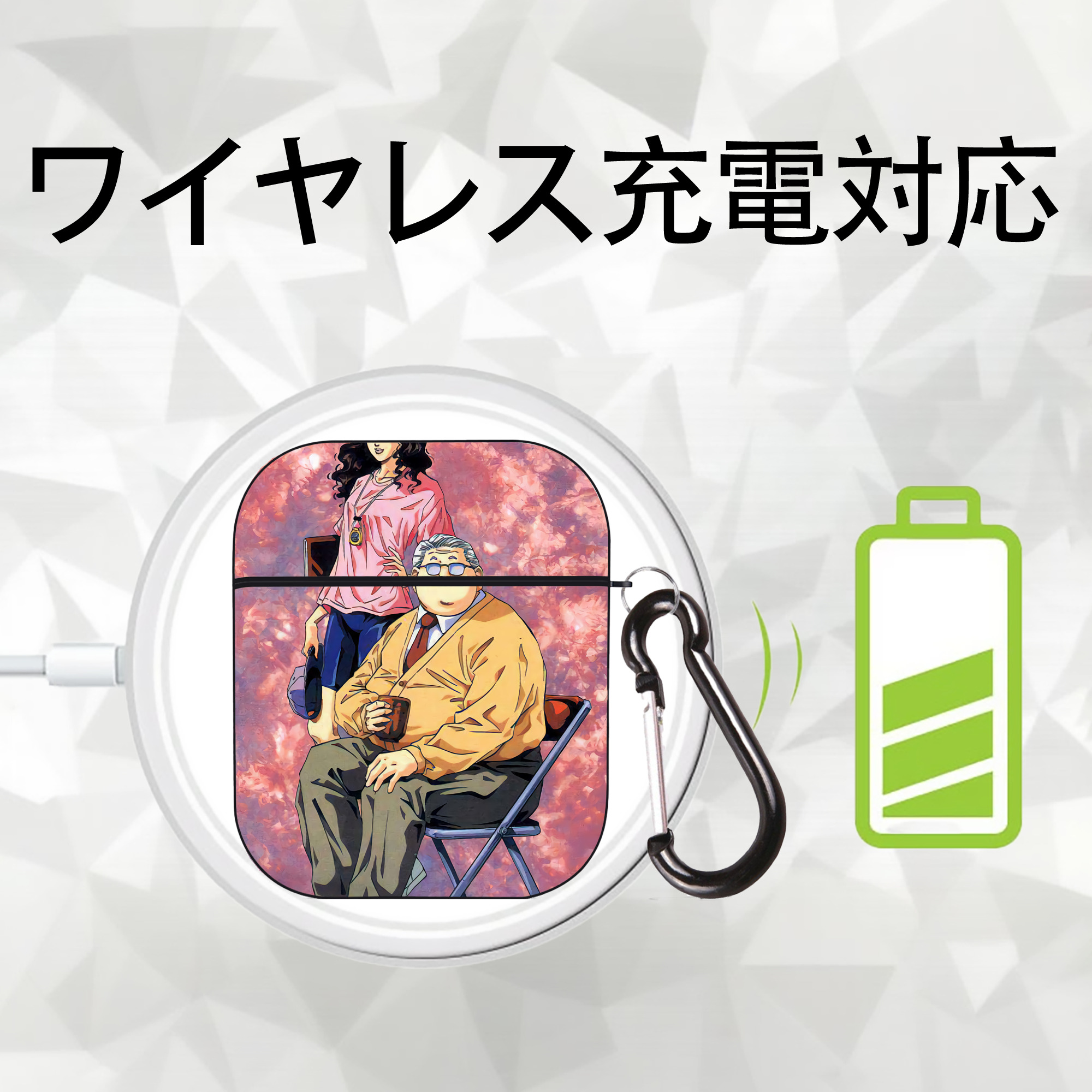 SLAM DUNK／スラムダンク AirPods 第2世代保護ケース ハードシェル ブラック 耐衝撃・防指紋・カラビナ付き