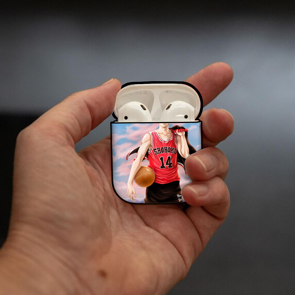 SLAM DUNK／スラムダンク AirPods 第2世代保護ケース ハードシェル ブラック 耐衝撃・防指紋・カラビナ付き