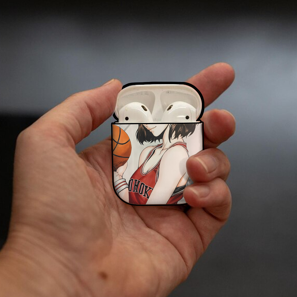 SLAM DUNK／スラムダンク AirPods 第2世代保護ケース ハードシェル ブラック 耐衝撃・防指紋・カラビナ付き