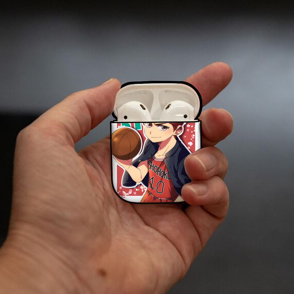 SLAM DUNK／スラムダンク AirPods 第2世代保護ケース ハードシェル ブラック 耐衝撃・防指紋・カラビナ付き
