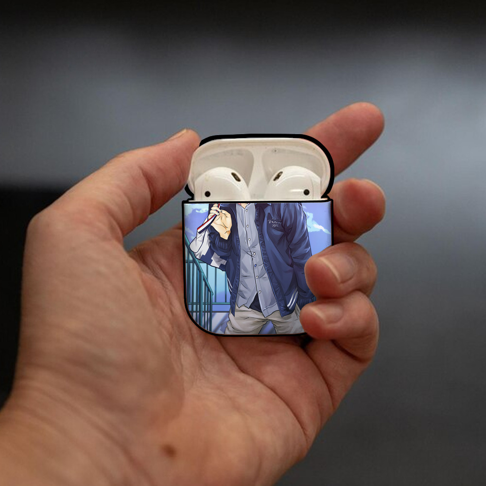 SLAM DUNK／スラムダンク AirPods 第2世代保護ケース ハードシェル ブラック 耐衝撃・防指紋・カラビナ付き