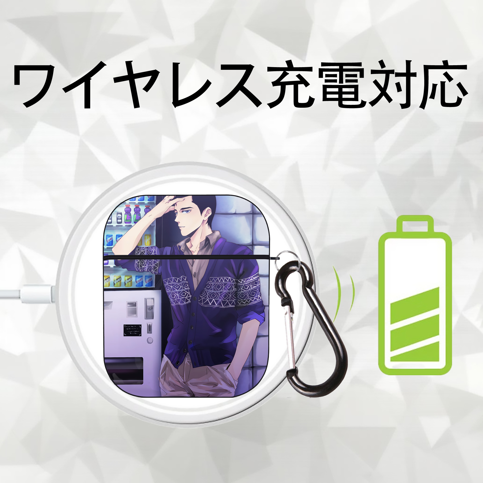 SLAM DUNK／スラムダンク AirPods 第2世代保護ケース ハードシェル ブラック 耐衝撃・防指紋・カラビナ付き