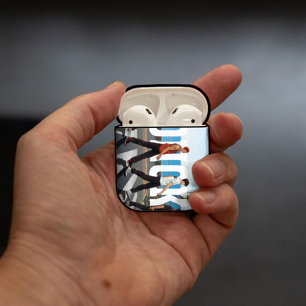 SLAM DUNK／スラムダンク AirPods 第2世代保護ケース ハードシェル ブラック 耐衝撃・防指紋・カラビナ付き