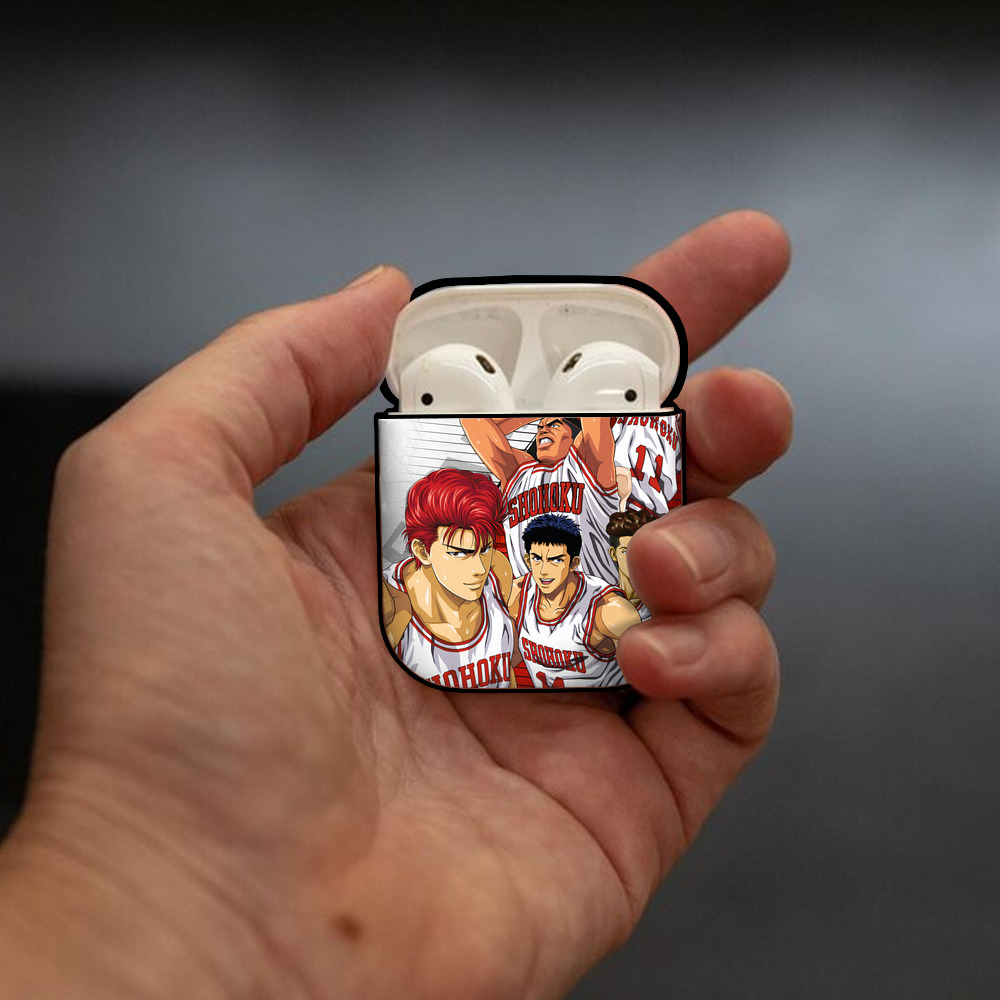 SLAM DUNK／スラムダンク AirPods 第2世代保護ケース ハードシェル ブラック 耐衝撃・防指紋・カラビナ付き
