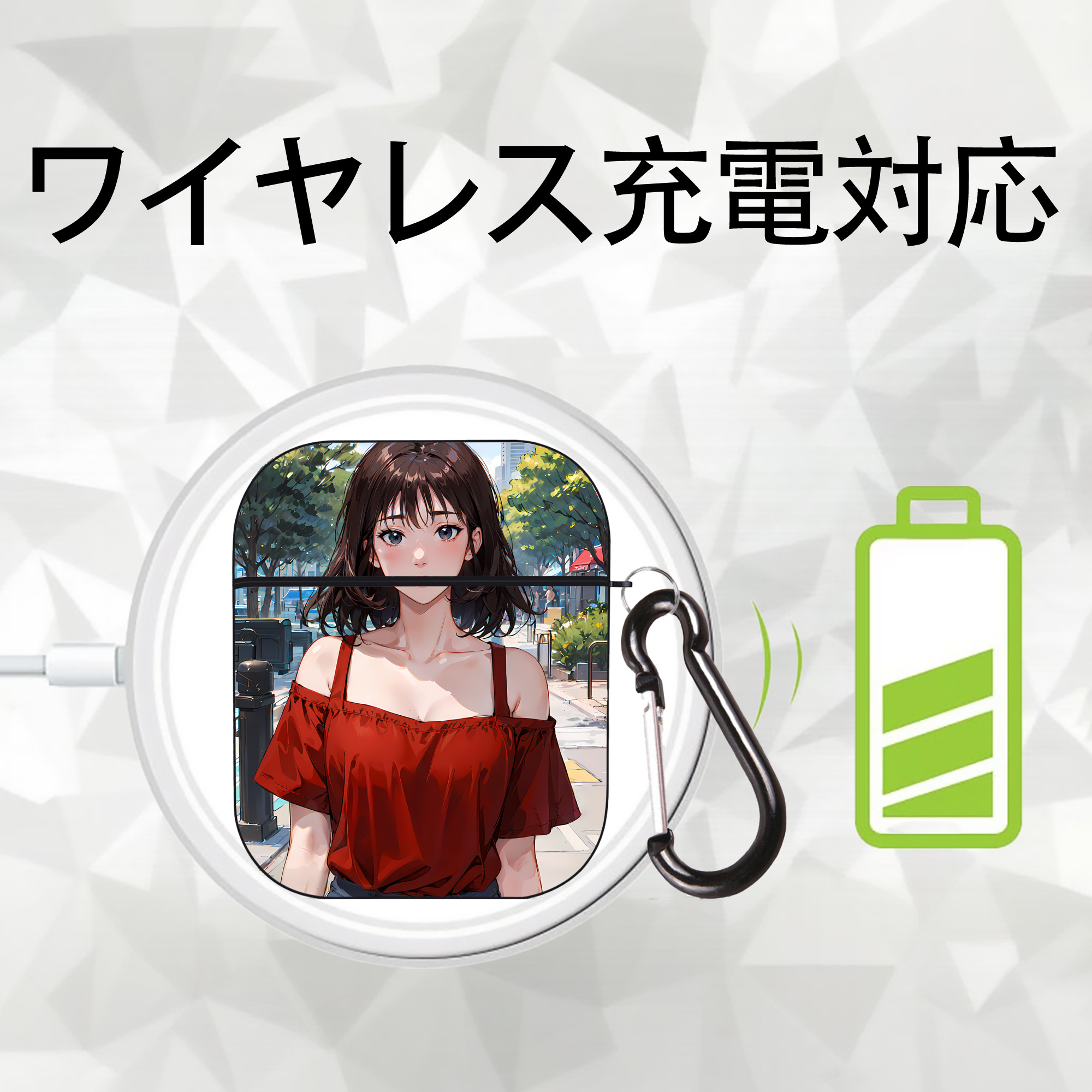 SLAM DUNK／スラムダンク AirPods 第2世代保護ケース ハードシェル ブラック 耐衝撃・防指紋・カラビナ付き
