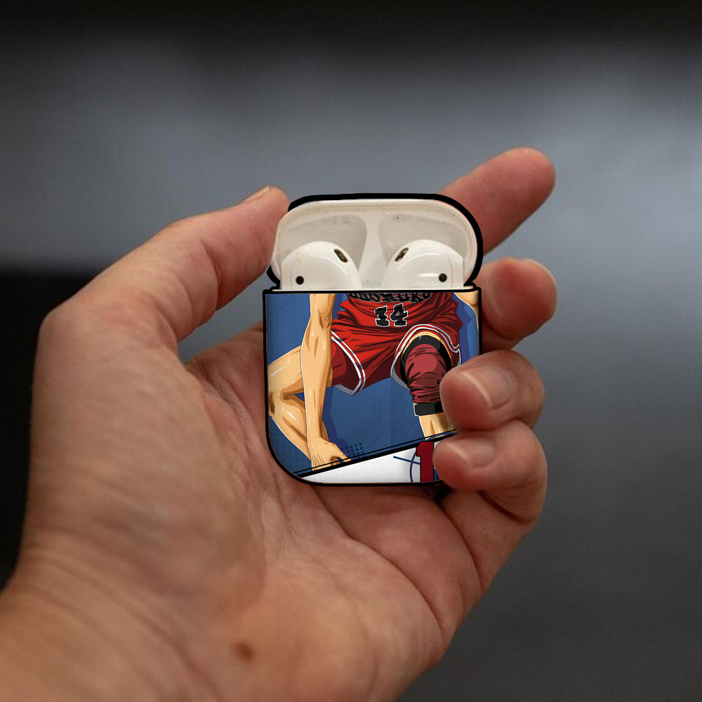 SLAM DUNK／スラムダンク AirPods 第2世代保護ケース ハードシェル ブラック 耐衝撃・防指紋・カラビナ付き