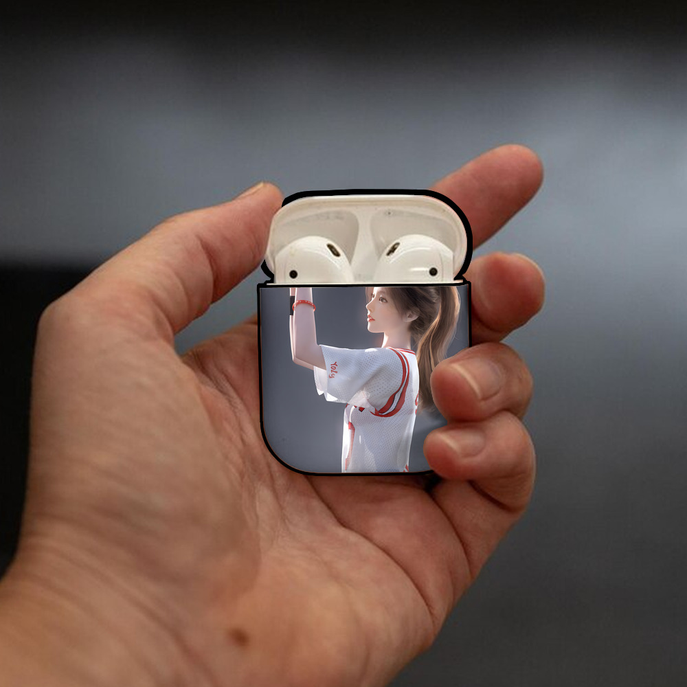 SLAM DUNK／スラムダンク AirPods 第2世代保護ケース ハードシェル ブラック 耐衝撃・防指紋・カラビナ付き