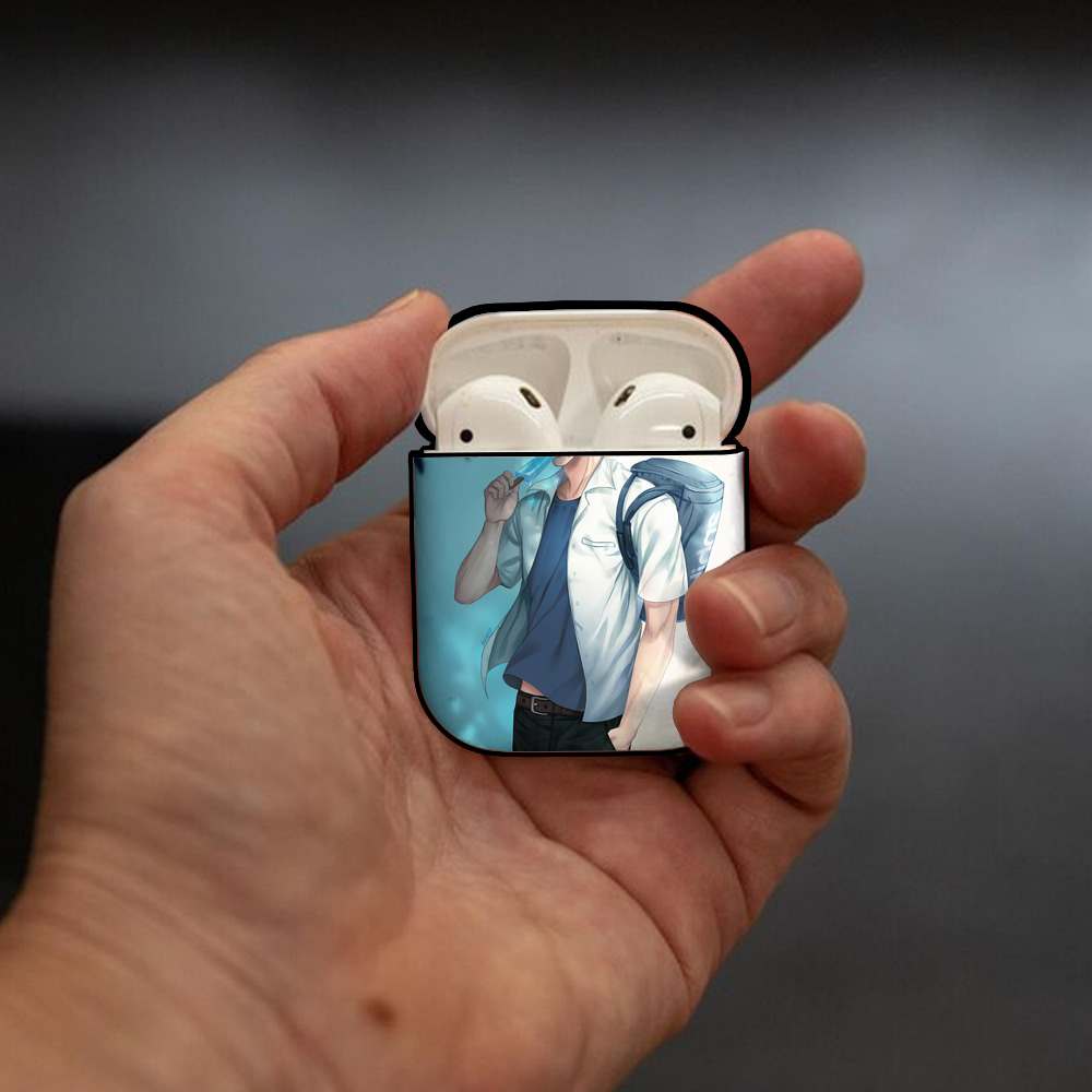 SLAM DUNK／スラムダンク AirPods 第2世代保護ケース ハードシェル ブラック 耐衝撃・防指紋・カラビナ付き