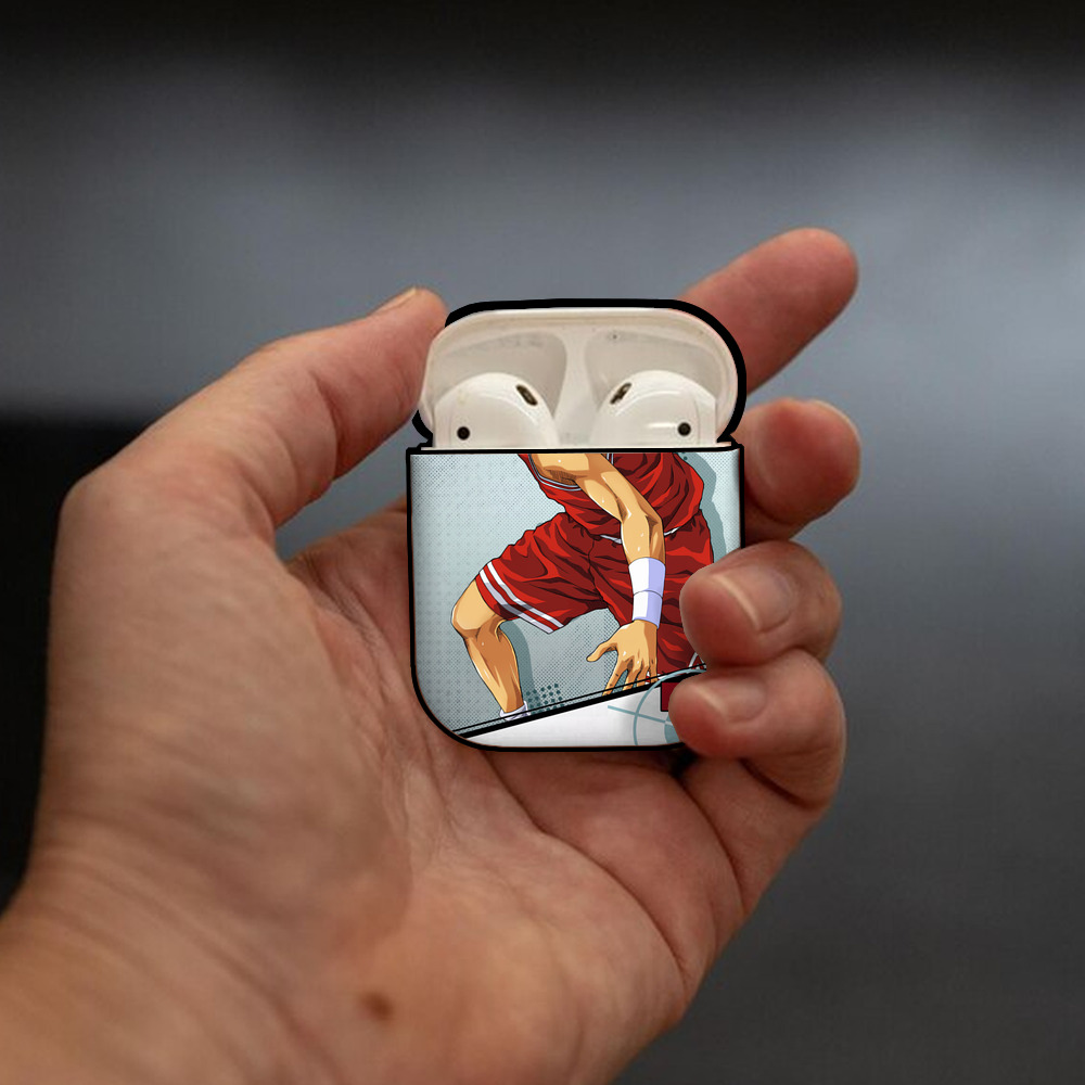 SLAM DUNK／スラムダンク AirPods 第2世代保護ケース ハードシェル ブラック 耐衝撃・防指紋・カラビナ付き