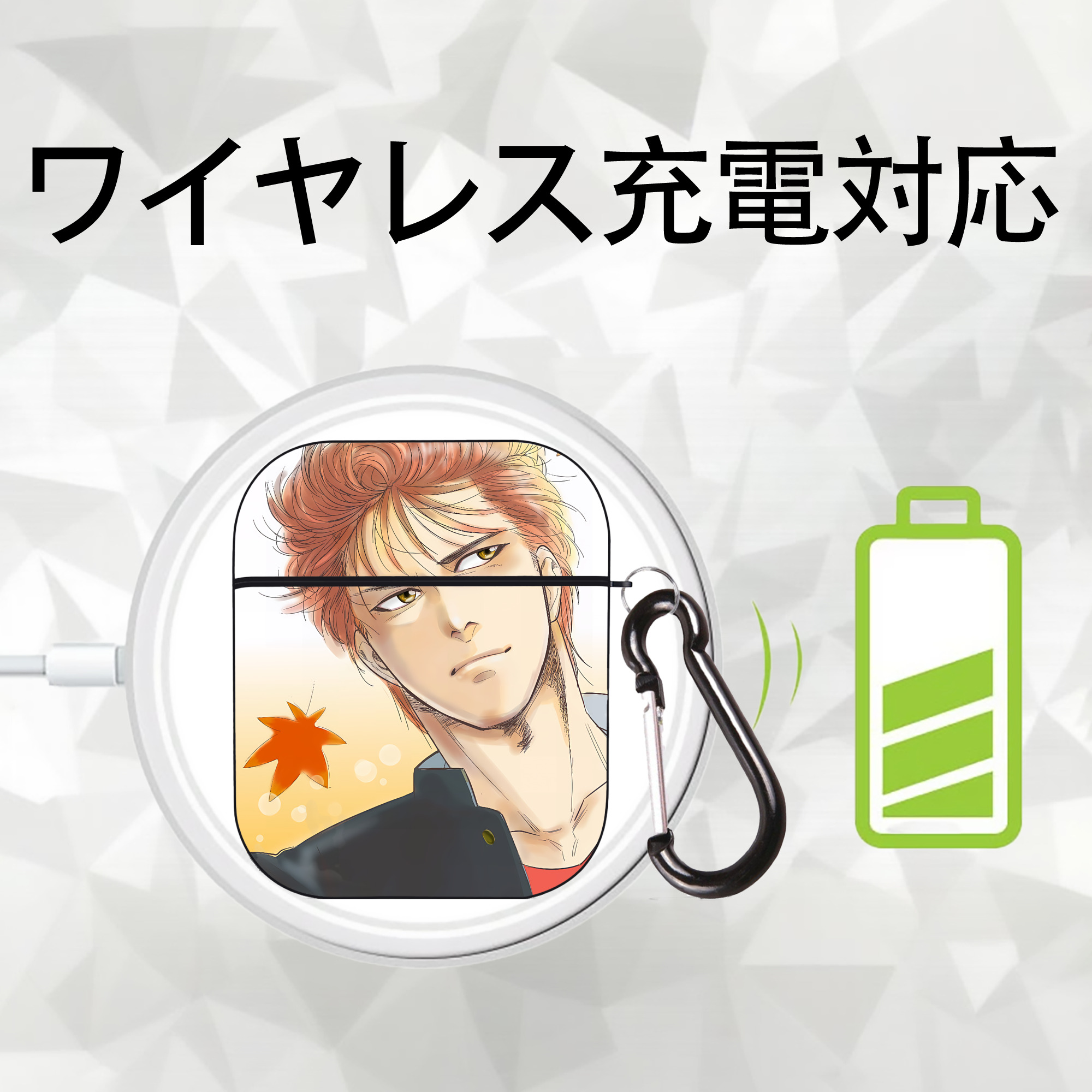 SLAM DUNK／スラムダンク AirPods 第2世代保護ケース ハードシェル ブラック 耐衝撃・防指紋・カラビナ付き