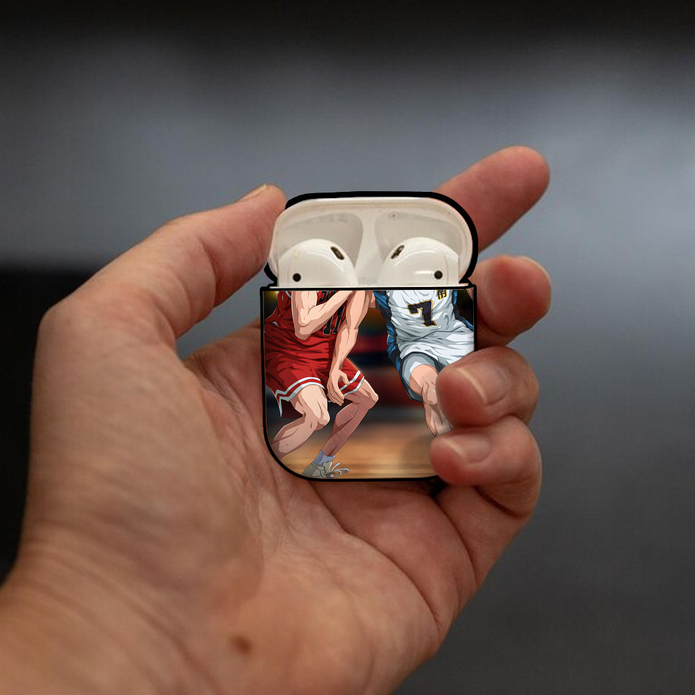 SLAM DUNK／スラムダンク AirPods 第2世代保護ケース ハードシェル ブラック 耐衝撃・防指紋・カラビナ付き