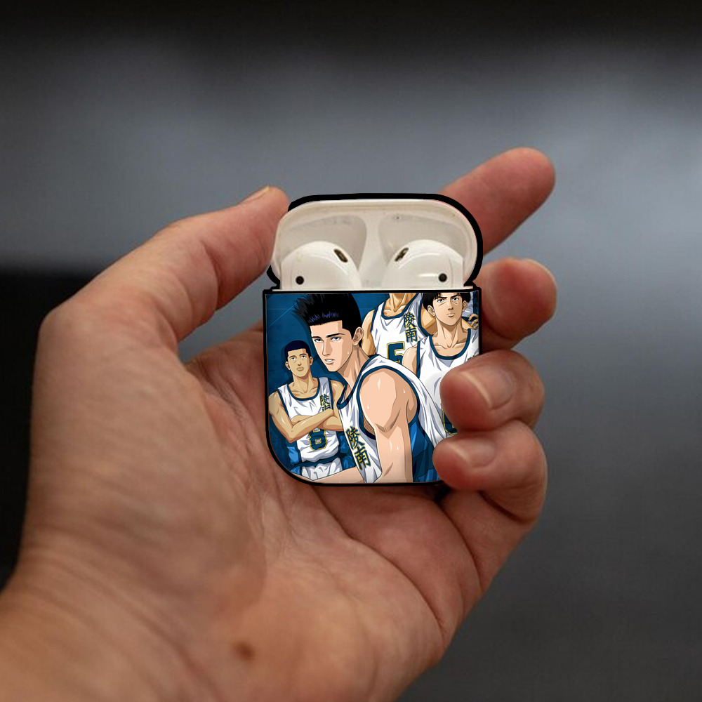 SLAM DUNK／スラムダンク AirPods 第2世代保護ケース ハードシェル ブラック 耐衝撃・防指紋・カラビナ付き