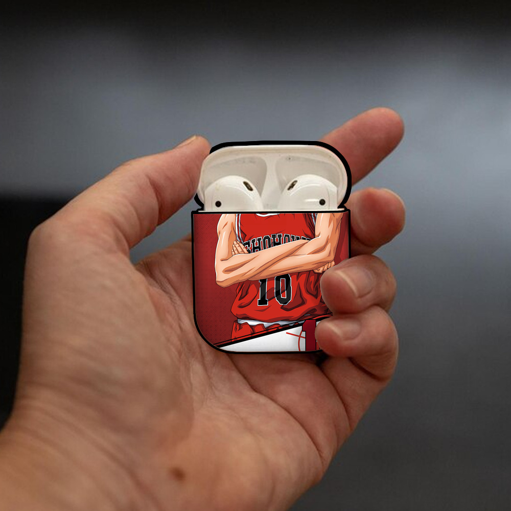 SLAM DUNK／スラムダンク AirPods 第2世代保護ケース ハードシェル ブラック 耐衝撃・防指紋・カラビナ付き