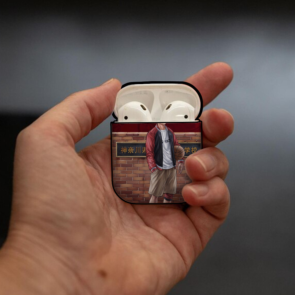 SLAM DUNK／スラムダンク AirPods 第2世代保護ケース ハードシェル ブラック 耐衝撃・防指紋・カラビナ付き