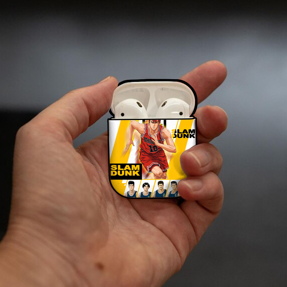 SLAM DUNK／スラムダンク AirPods 第2世代保護ケース ハードシェル ブラック 耐衝撃・防指紋・カラビナ付き