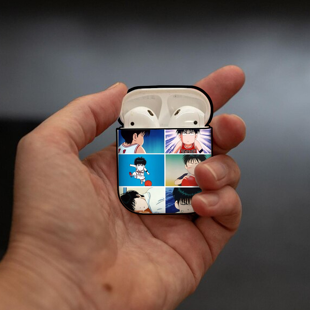 SLAM DUNK／スラムダンク AirPods 第2世代保護ケース ハードシェル ブラック 耐衝撃・防指紋・カラビナ付き