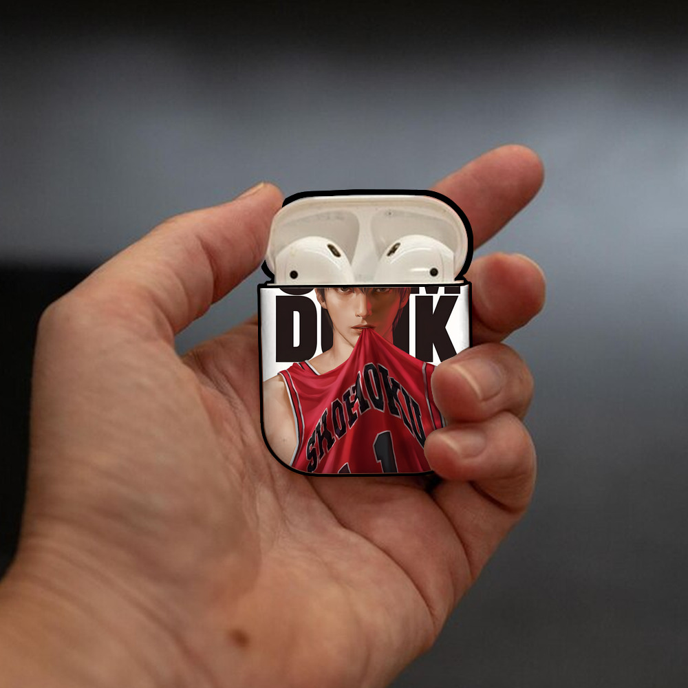 SLAM DUNK／スラムダンク AirPods 第2世代保護ケース ハードシェル ブラック 耐衝撃・防指紋・カラビナ付き