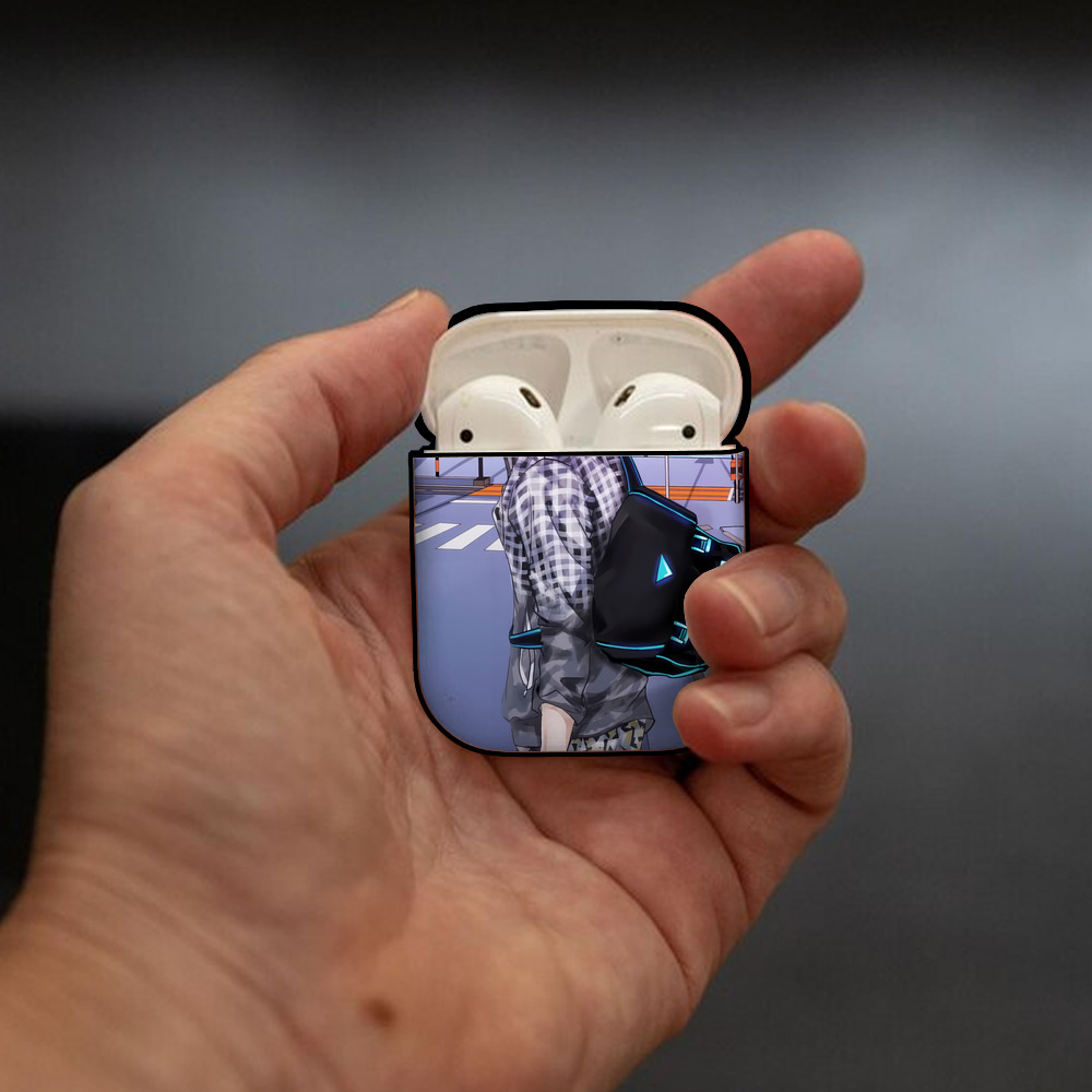 SLAM DUNK／スラムダンク AirPods 第2世代保護ケース ハードシェル ブラック 耐衝撃・防指紋・カラビナ付き