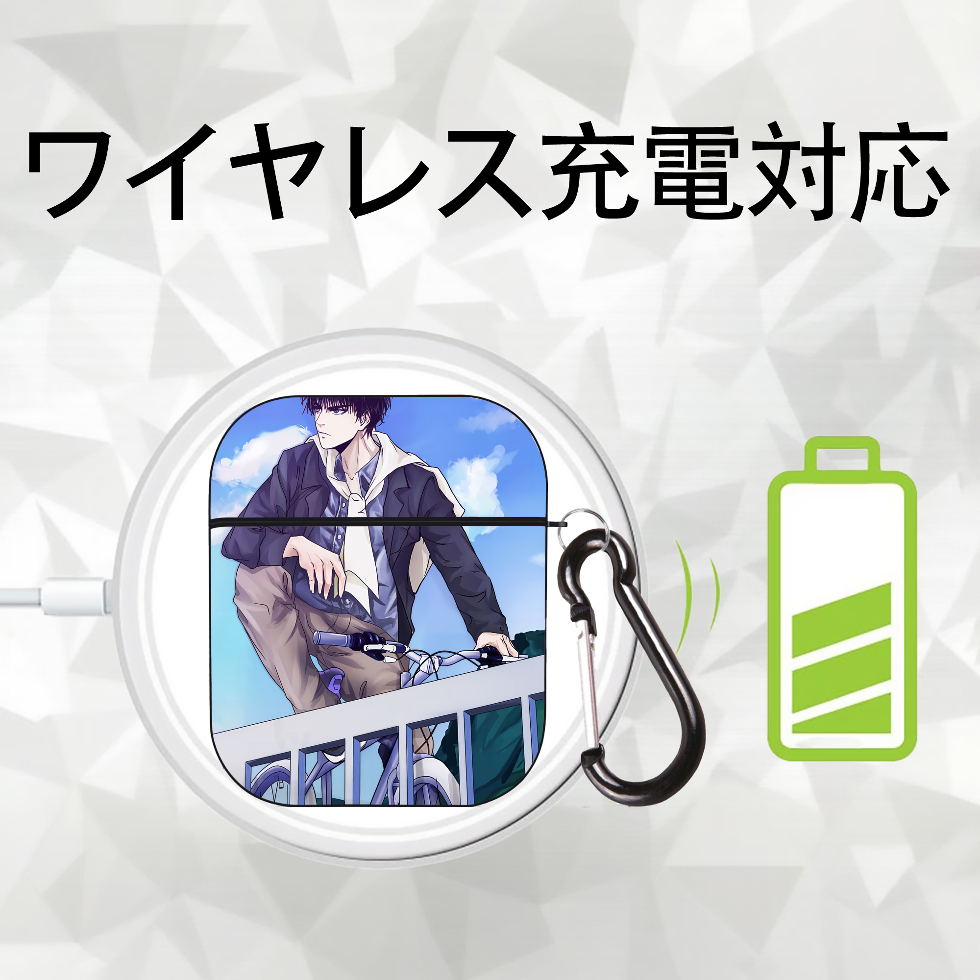 SLAM DUNK／スラムダンク AirPods 第2世代保護ケース ハードシェル ブラック 耐衝撃・防指紋・カラビナ付き