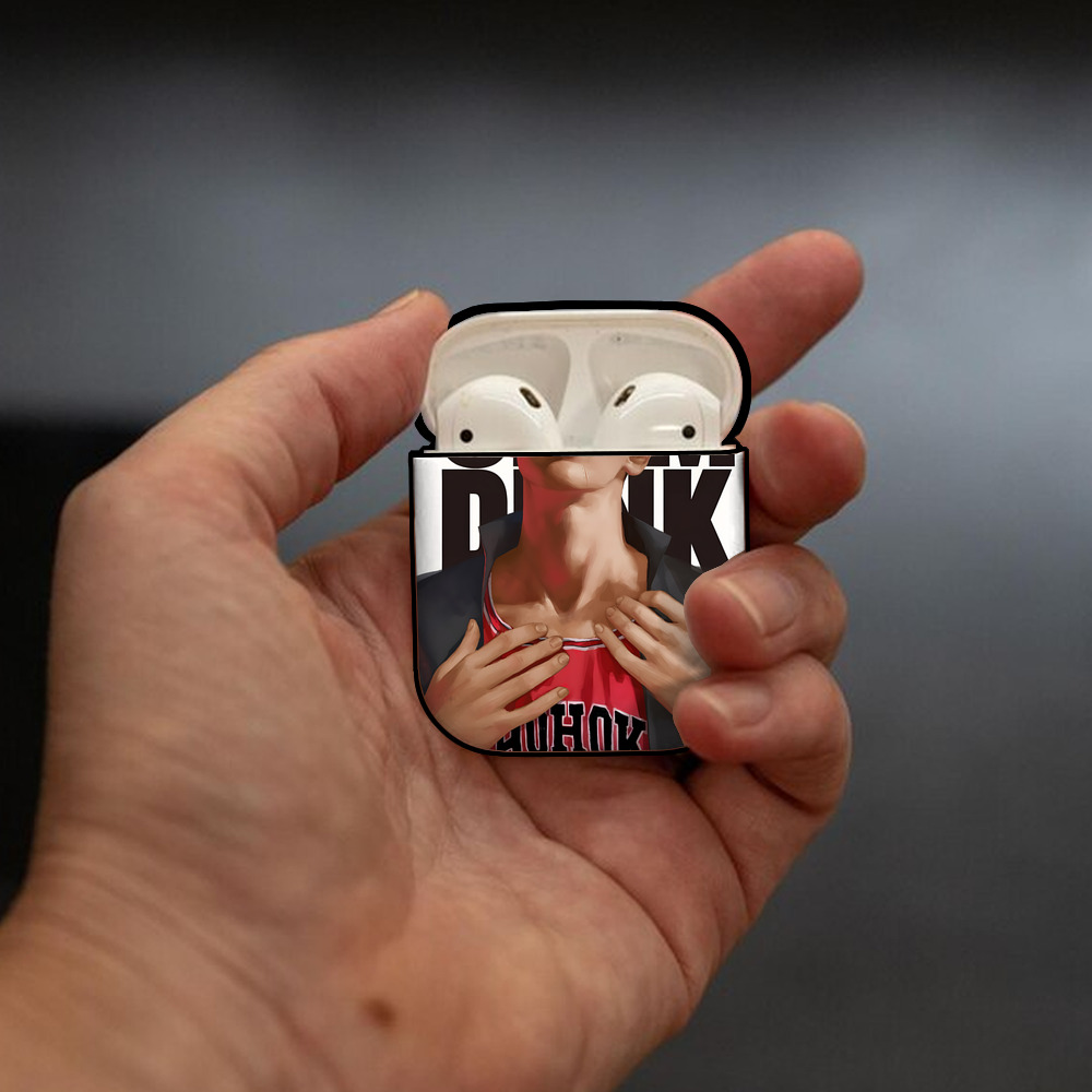 SLAM DUNK／スラムダンク AirPods 第2世代保護ケース ハードシェル ブラック 耐衝撃・防指紋・カラビナ付き
