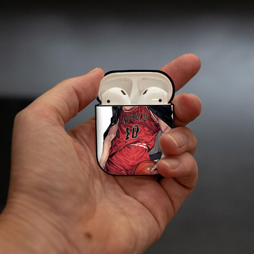 SLAM DUNK／スラムダンク AirPods 第2世代保護ケース ハードシェル ブラック 耐衝撃・防指紋・カラビナ付き
