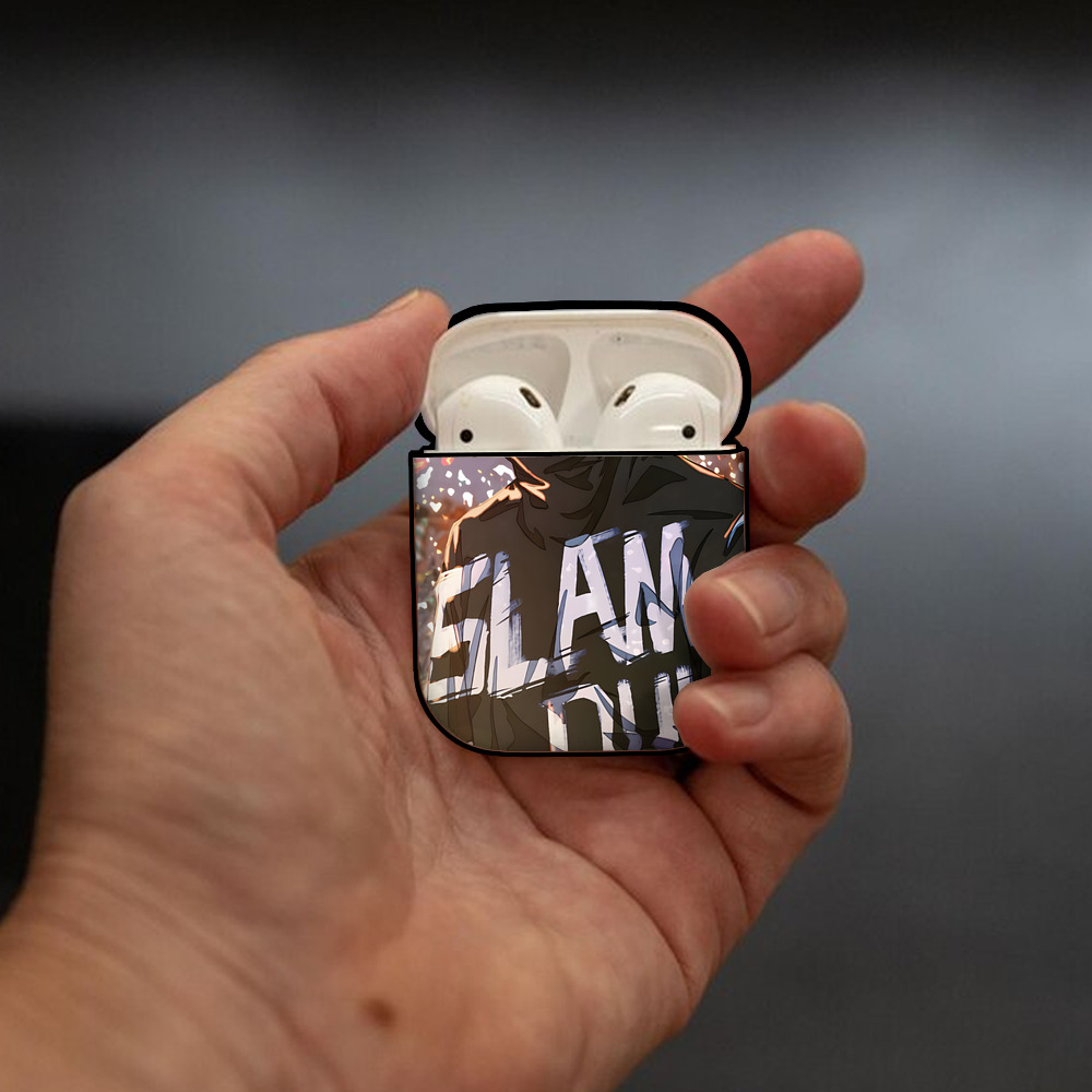 SLAM DUNK／スラムダンク AirPods 第2世代保護ケース ハードシェル ブラック 耐衝撃・防指紋・カラビナ付き