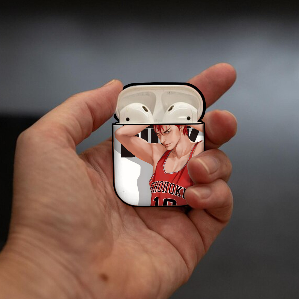 SLAM DUNK／スラムダンク AirPods 第2世代保護ケース ハードシェル ブラック 耐衝撃・防指紋・カラビナ付き