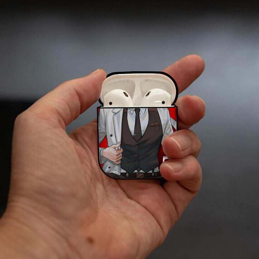 SLAM DUNK／スラムダンク AirPods 第2世代保護ケース ハードシェル ブラック 耐衝撃・防指紋・カラビナ付き