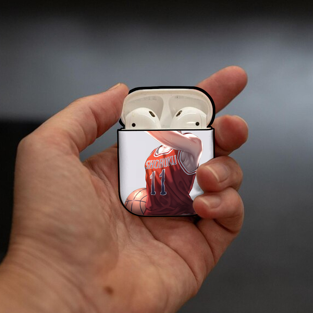 SLAM DUNK／スラムダンク AirPods 第2世代保護ケース ハードシェル ブラック 耐衝撃・防指紋・カラビナ付き