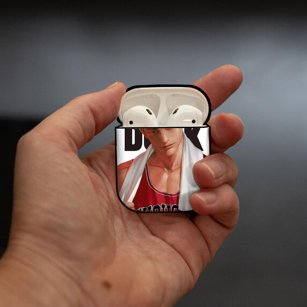 SLAM DUNK／スラムダンク AirPods 第2世代保護ケース ハードシェル ブラック 耐衝撃・防指紋・カラビナ付き