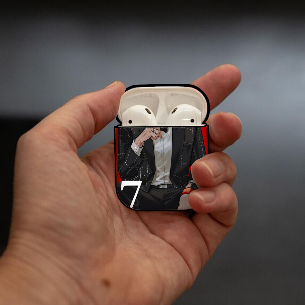 SLAM DUNK／スラムダンク AirPods 第2世代保護ケース ハードシェル ブラック 耐衝撃・防指紋・カラビナ付き