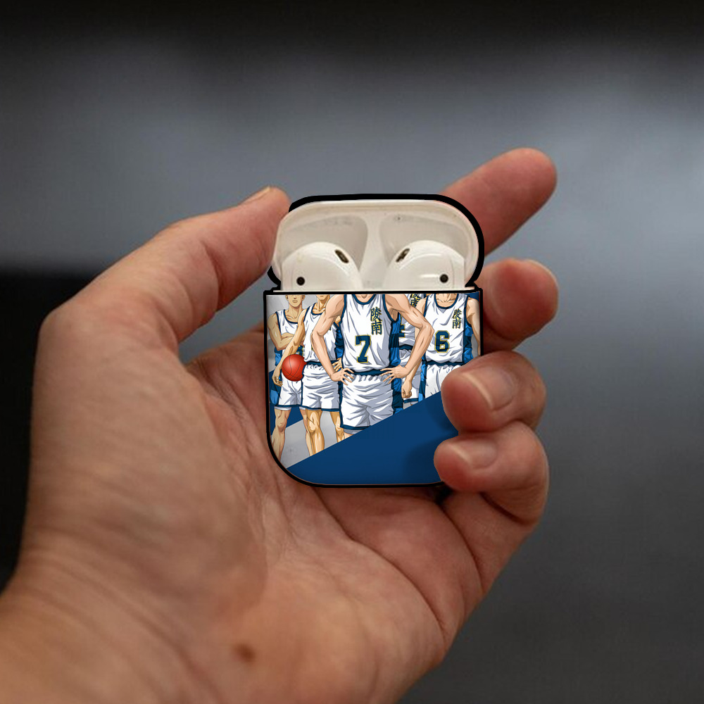 SLAM DUNK／スラムダンク AirPods 第2世代保護ケース ハードシェル ブラック 耐衝撃・防指紋・カラビナ付き