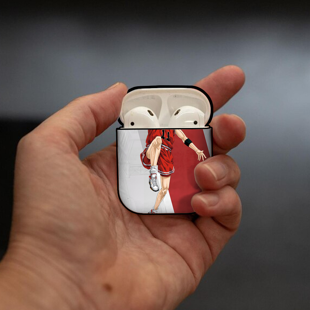 SLAM DUNK／スラムダンク AirPods 第2世代保護ケース ハードシェル ブラック 耐衝撃・防指紋・カラビナ付き
