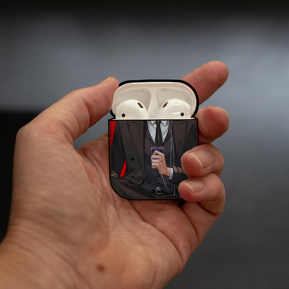 SLAM DUNK／スラムダンク AirPods 第2世代保護ケース ハードシェル ブラック 耐衝撃・防指紋・カラビナ付き
