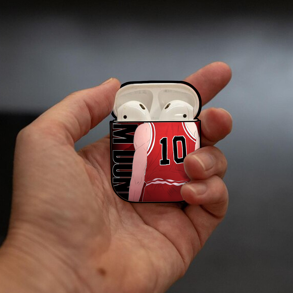 SLAM DUNK／スラムダンク AirPods 第2世代保護ケース ハードシェル ブラック 耐衝撃・防指紋・カラビナ付き