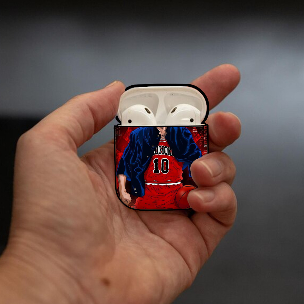 SLAM DUNK／スラムダンク AirPods 第2世代保護ケース ハードシェル ブラック 耐衝撃・防指紋・カラビナ付き
