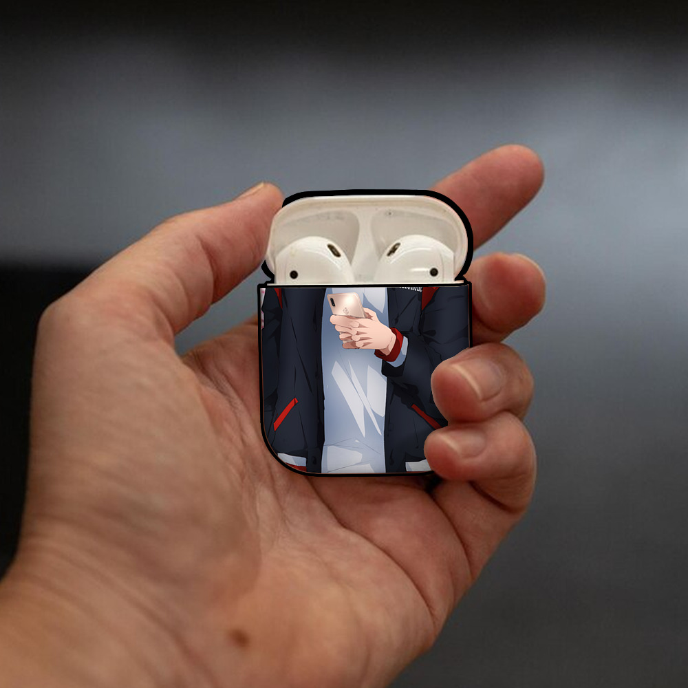 SLAM DUNK／スラムダンク AirPods 第2世代保護ケース ハードシェル ブラック 耐衝撃・防指紋・カラビナ付き