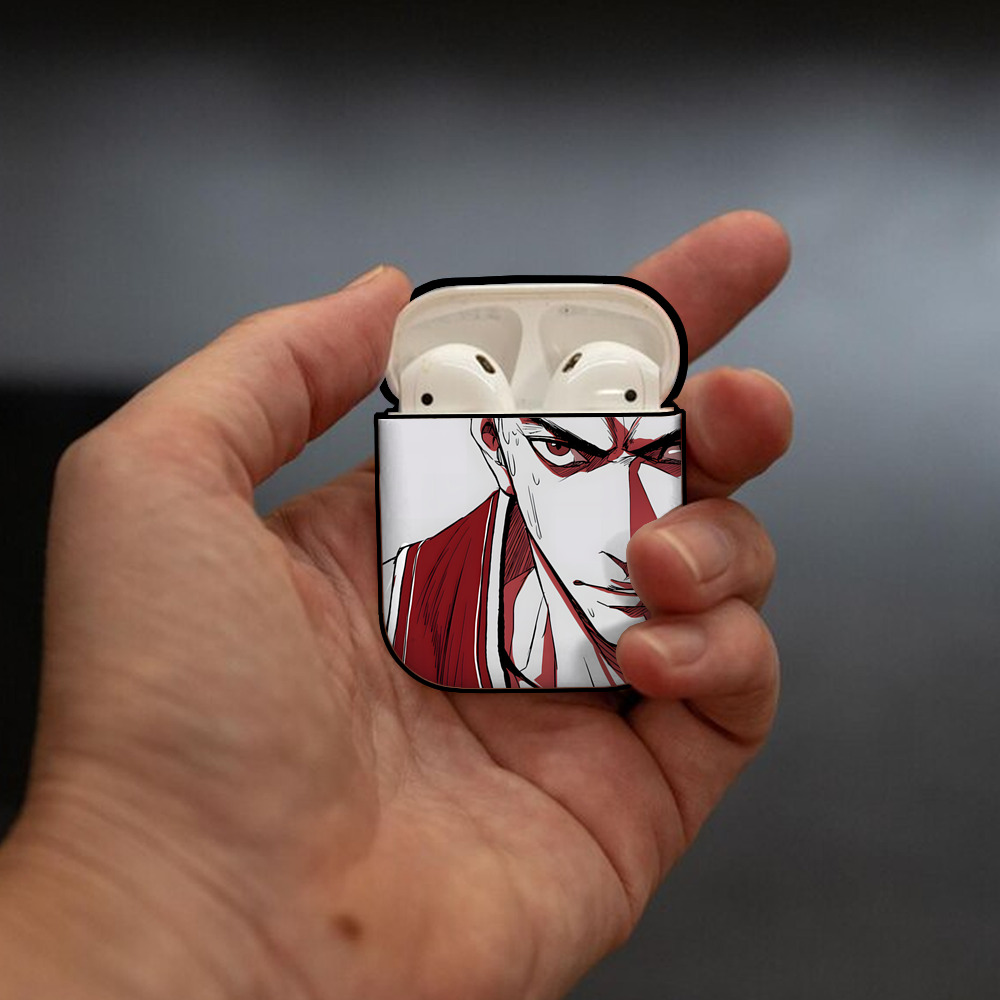 SLAM DUNK／スラムダンク AirPods 第2世代保護ケース ハードシェル ブラック 耐衝撃・防指紋・カラビナ付き