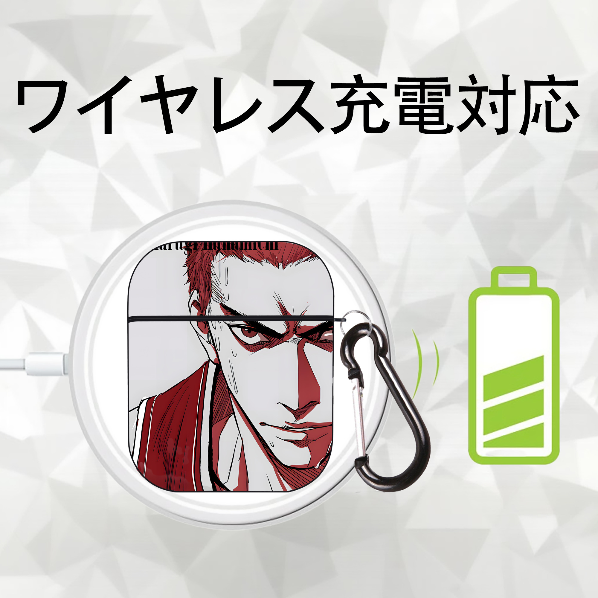 SLAM DUNK／スラムダンク AirPods 第2世代保護ケース ハードシェル ブラック 耐衝撃・防指紋・カラビナ付き
