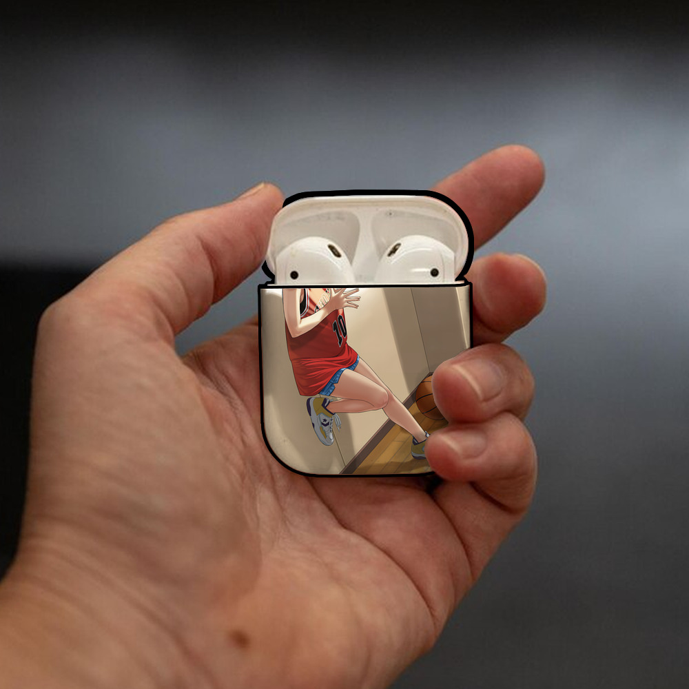 SLAM DUNK／スラムダンク AirPods 第2世代保護ケース ハードシェル ブラック 耐衝撃・防指紋・カラビナ付き